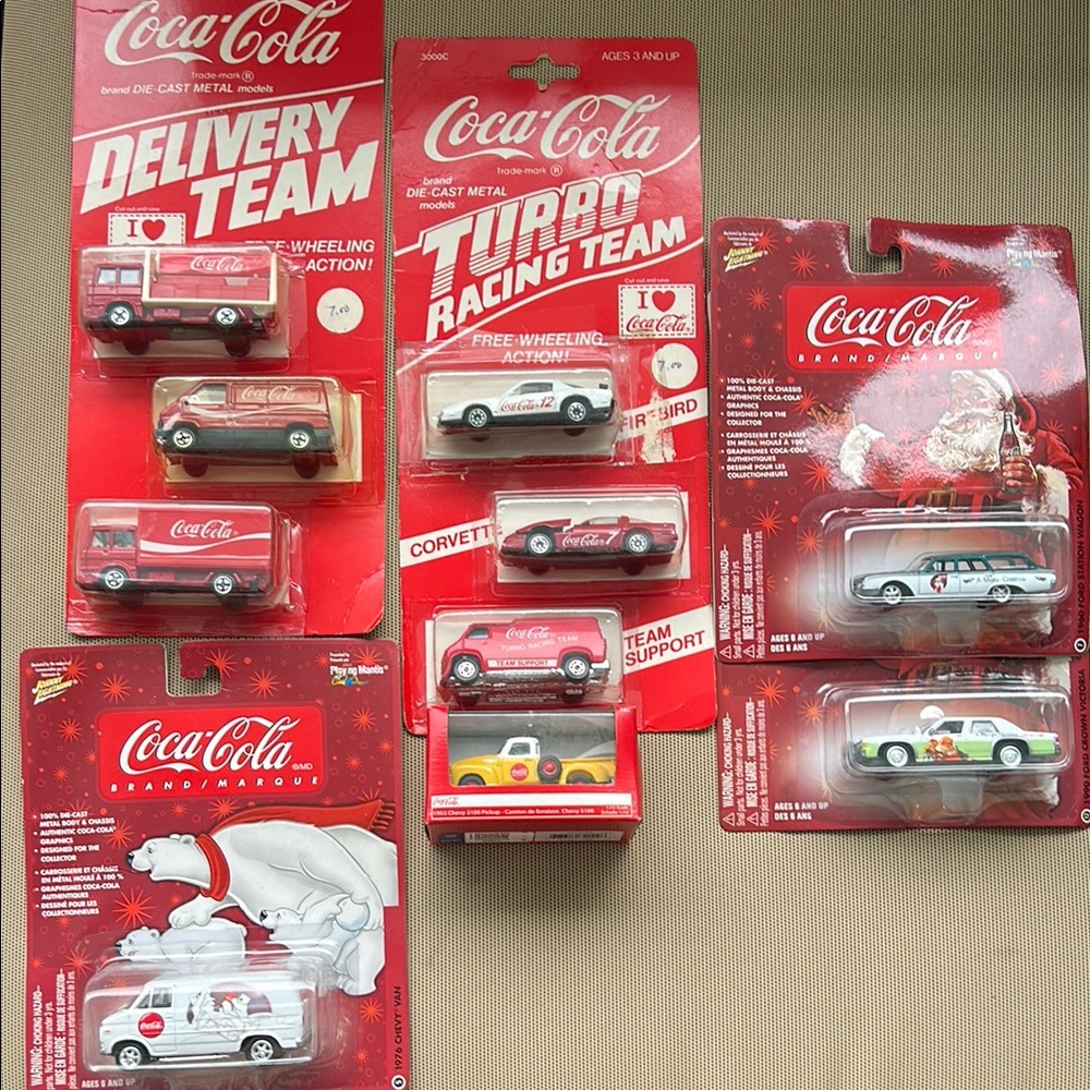 Coca Cola Die-Cast Toy Vehicle Set - Red and White
